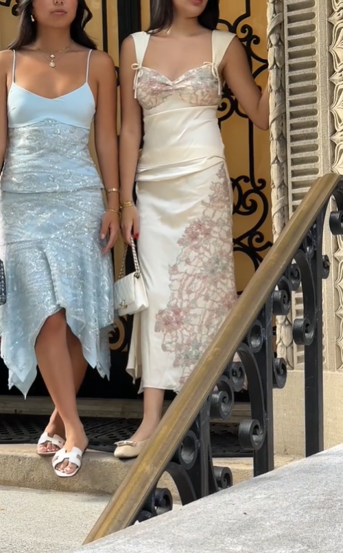 Baby Blue Mermaid Spaghetti Strap Beaded Satin Homecoming Dress Cocktail Dress DP3076