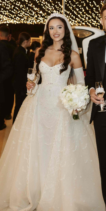 Gorgeous Sweetheart Neck Long Sleeve Beaded Lace Tulle Long Sweep Wedding Dress DP1868