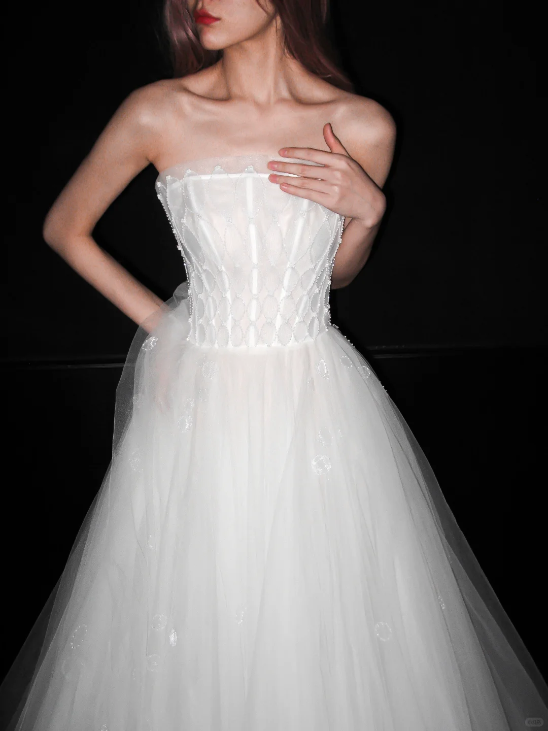 Exquisite White Tulle Long Wedding Dress DP5189