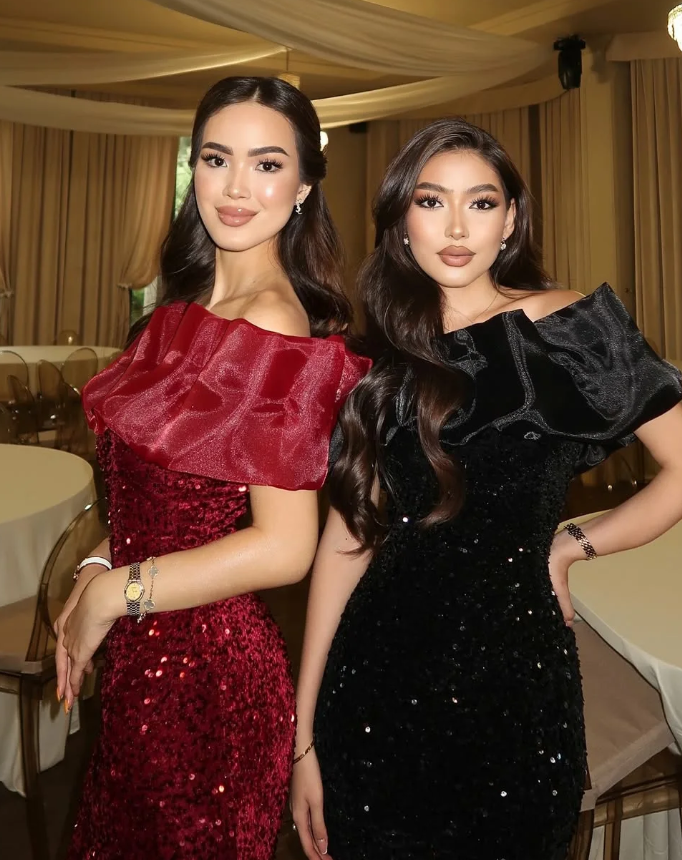 Shiny Burgundy Mermaid Off the Shoulder Sequin Long Prom Dress Evening Dress DP6936