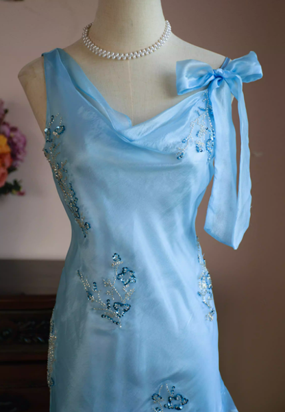 Vintage Mermaid Straps Beaded Chiffon Short Homecoming Dress Outfits DP4821