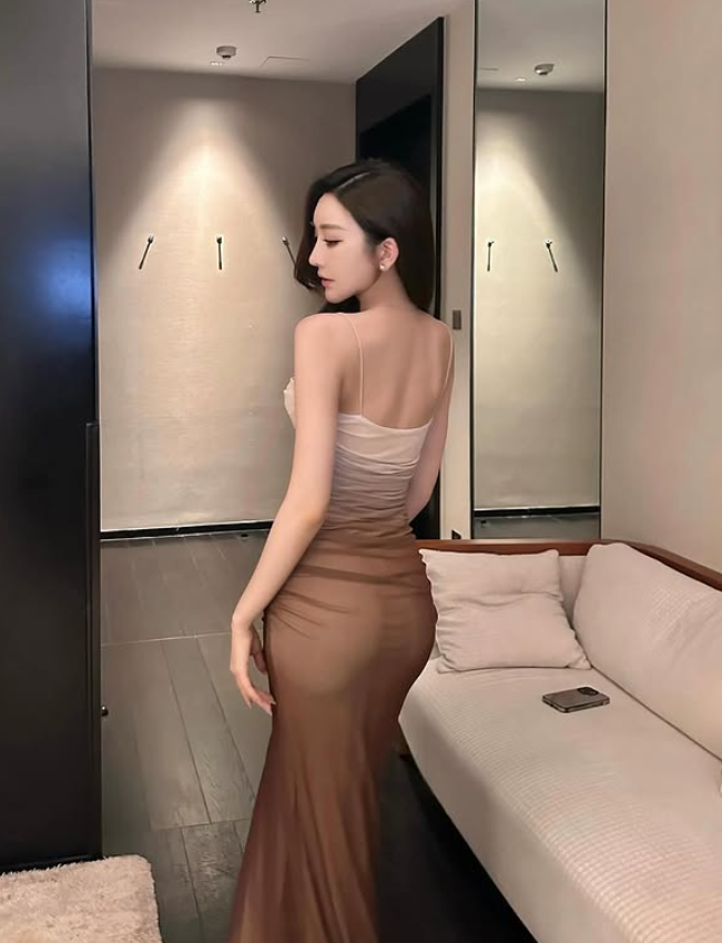 Sexy Sheath Spaghetti Strap Brown Ombre Chiffon Prom Dress Evening Dress DP5571