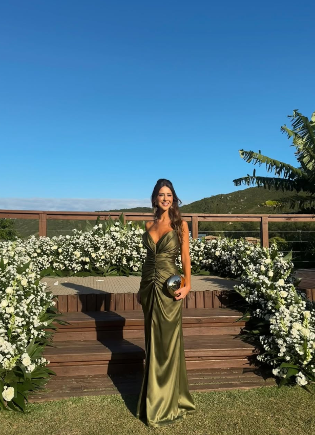 Beautiful Olive Green A Line Sweetheart Neck Pleated Satin Long Prom Dress Evening Dress DP6219