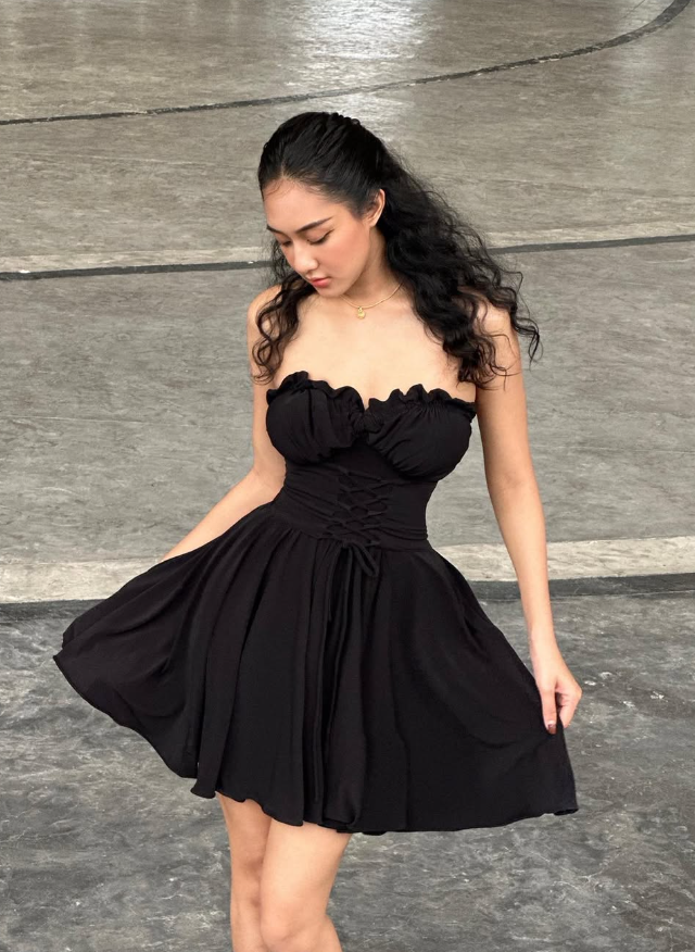 Cute A Line Sweetheart Neck Black Satin Short Homecoming Dress Outfits DP1520