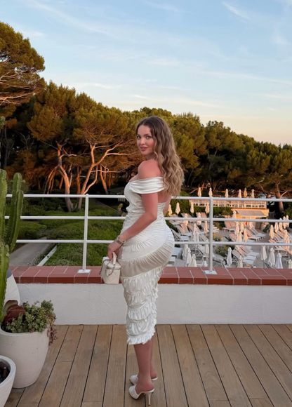 Unique Pleated Sheath V Neck White Satin Short Prom Dress Homecoming Dress DP6528
