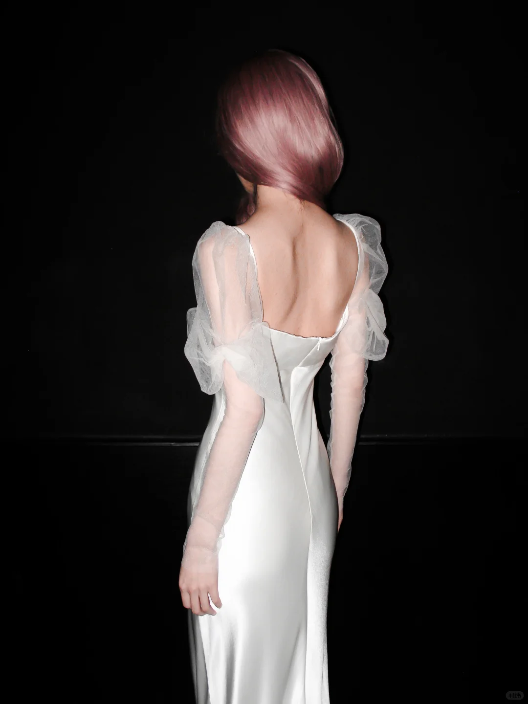 Classic Elegance Mermaid Puff White Satin Tulle Long Wedding Dress DP5200