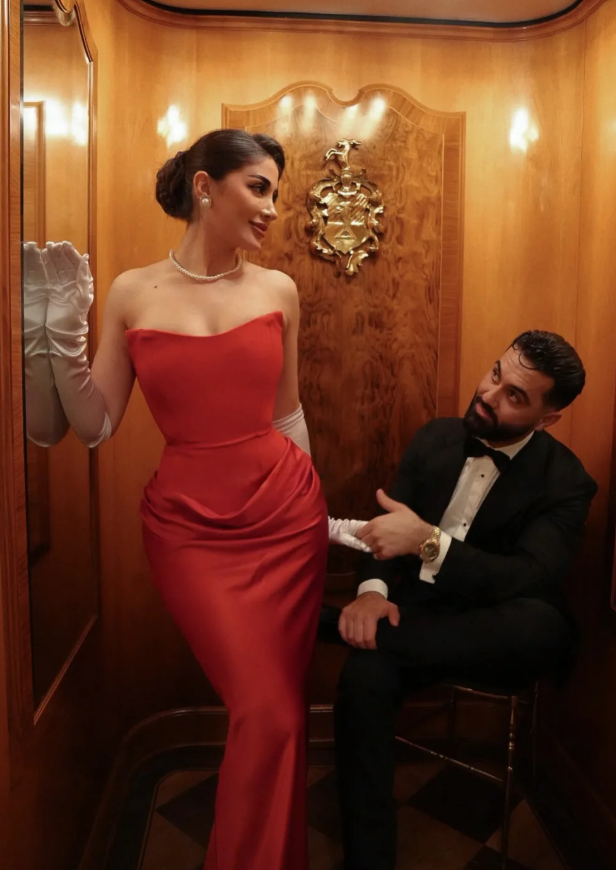 Beautiful Red Sheath Strapless Satin Long Prom Dress Evening Dress DP6932