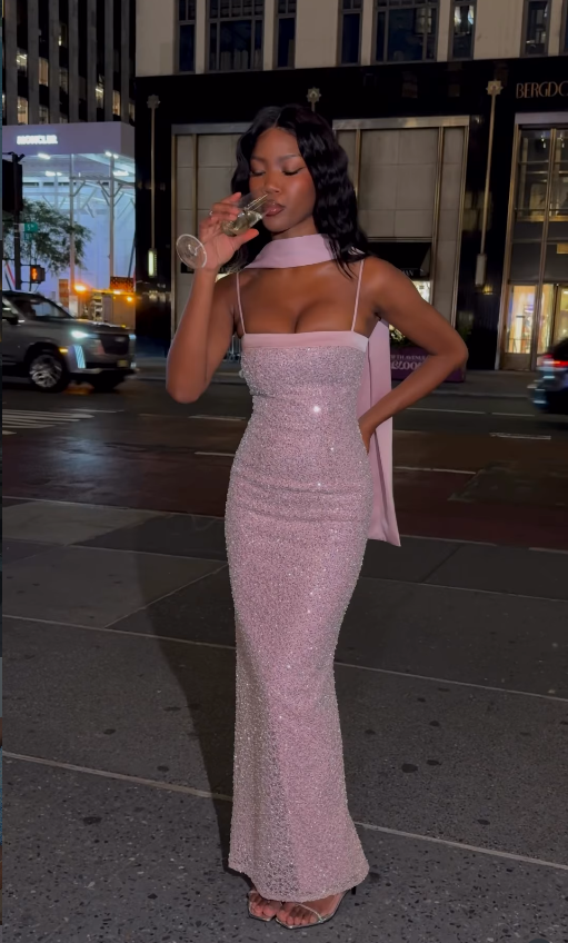 Pink Sheath Spaghetti Straps Beaded Tulle Ball Gown Graduation Prom Dress DP4843