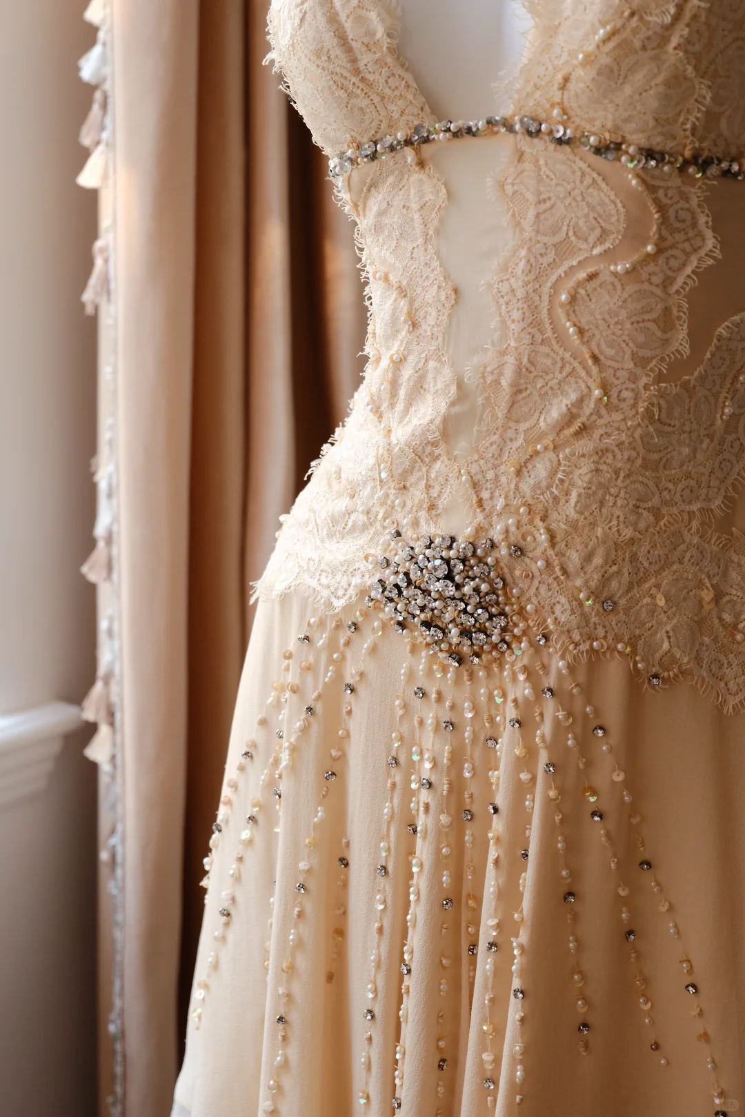 Vintage Apricot A Line Beaded Lace Chiffon Short Prom Dress Homecoming Dress DP5437