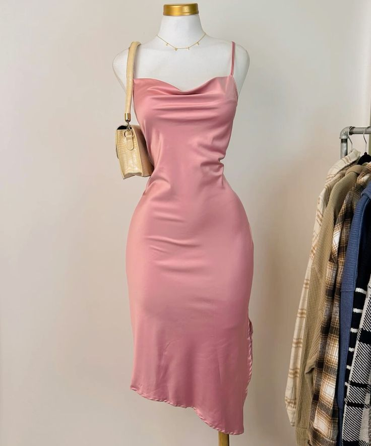 Pink Sheath Spaghetti Straps 18th Grade Homecoming Dress DP574