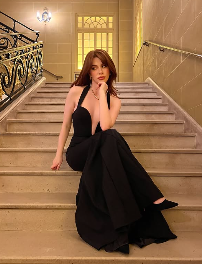 Black Elegant Mermaid Halter V Neck Satin Prom Dress Evening Dress DP4286