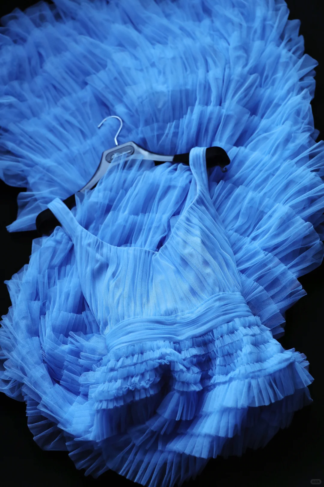 Elegant A Line Straps Blue Layered Tulle Prom Dress Wedding Guest Dress DP4759