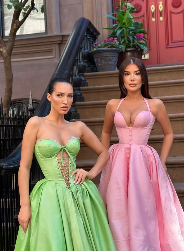Bright Green A Line Sweetheart Neck Satin Tea Length Prom Dress Evening Dress DP5396