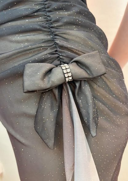 Vintage Brown Ombre Sheath Straps Ruffle Chiffon Prom Dress Evening Dress Date Dress DP5273