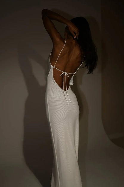 Simple Sheath V Neck Beaded White Satin Tulle Long Prom Dress Evening Dress DP1579