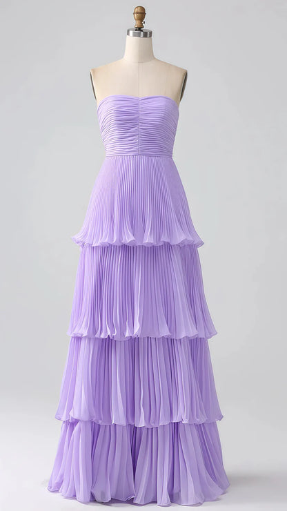 Charming A Line Sweetheart Neck Tiered Green Chiffon Prom Dress Evening Dress DP1576