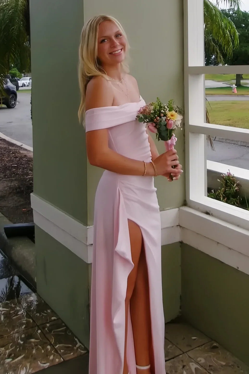 Stunning Mermaid Strapless Yellow Long Prom Dress with Ruffles DP7247