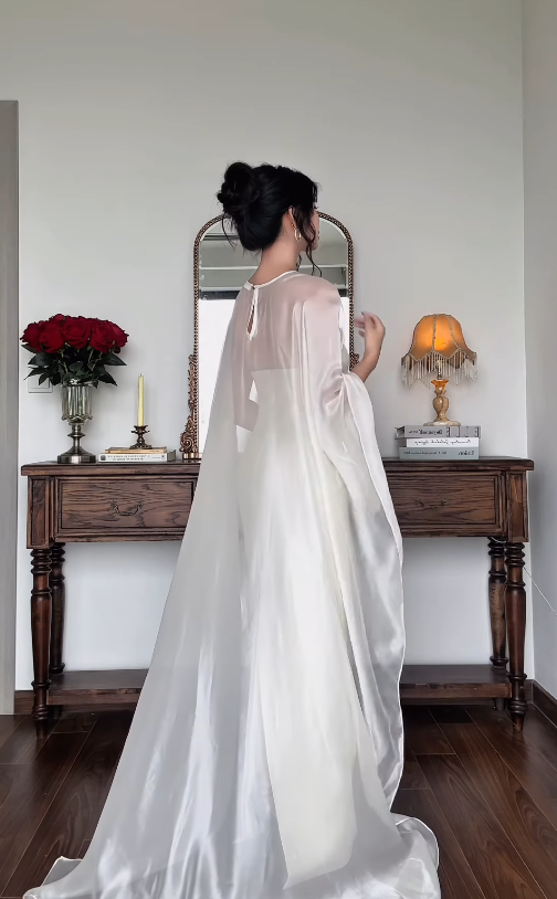 Flowy White A Line Strapless Organza Satin Prom Dress 22th Birthday Dress DP3977