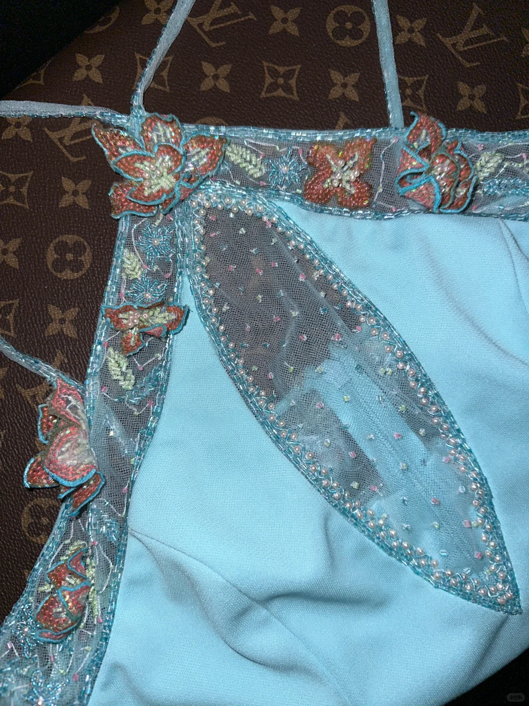 Vintage Mermaid Halter Beaded Blue Satin Long Prom Dress DP4421