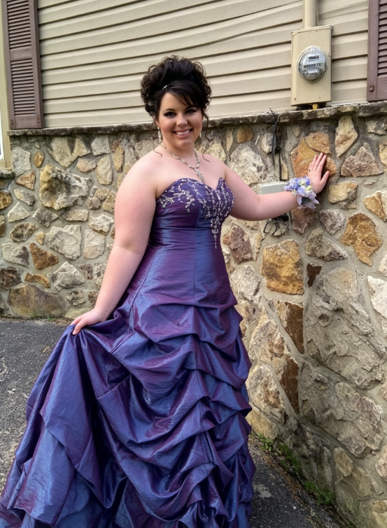 Vintage Purple Ball Gown Strapless Embroidery Pleated Satin Prom Dress Graduation Prom Dress DP5104