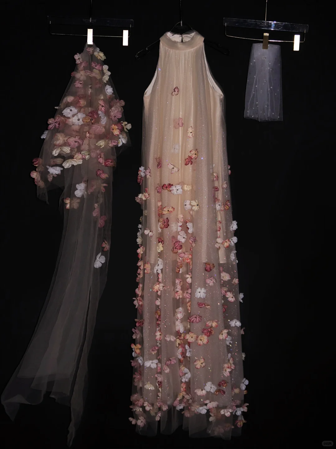 Cute Pink A Line Halter Floral Pink Tulle Prom Dress 16th Birthday Dress DP4250