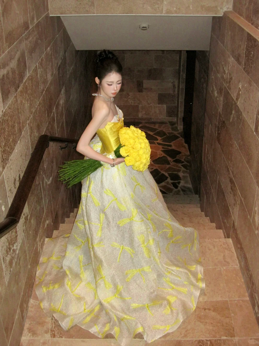 Charming A Line Sweetheart Neck Yellow Satin Long Sweep Party Dress Prom Dress DP2509