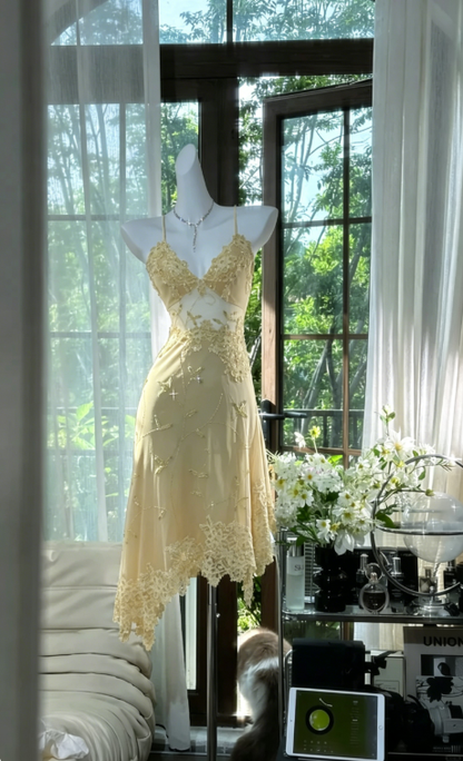 Dreamy Green Appliques Beaded Cute Chiffon Homecoming Dress Date Dress Birthday Dress DP2947