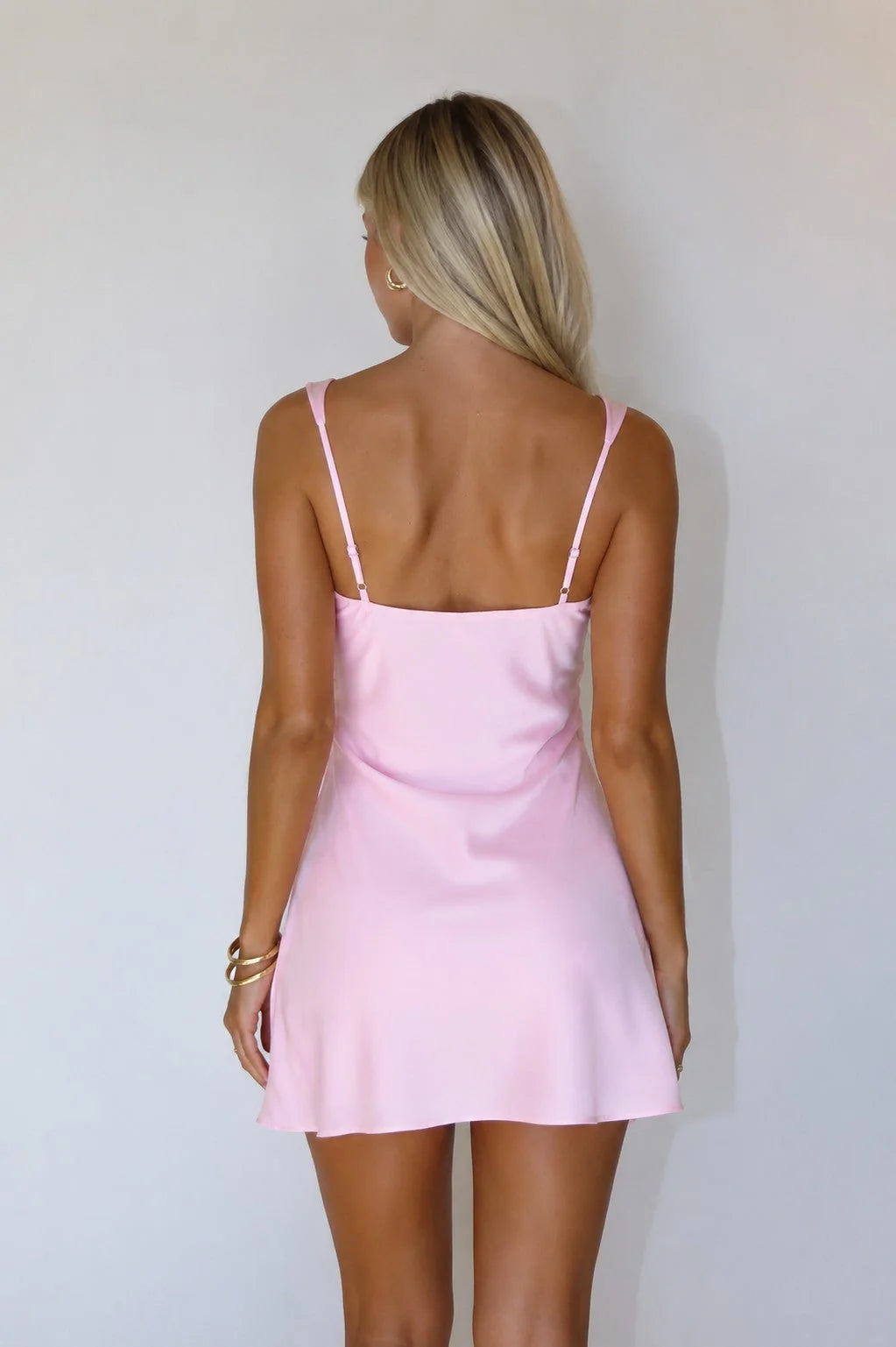 Chic A Line Spaghetti Straps Light Pink Short Homecoming Dress with Ruched DP7278