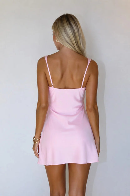 Chic A Line Spaghetti Straps Light Pink Short Homecoming Dress with Ruched DP7278