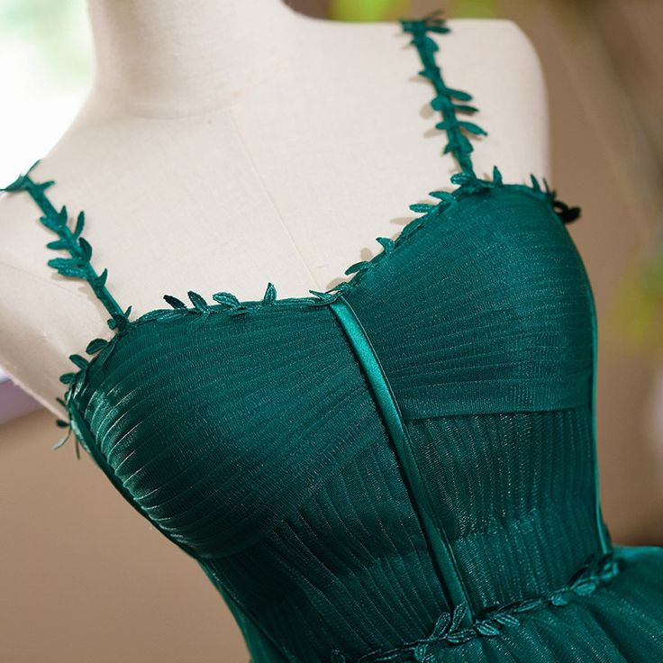 Green Tulle Pleated Short Prom Dress Homecoming Dress DP564