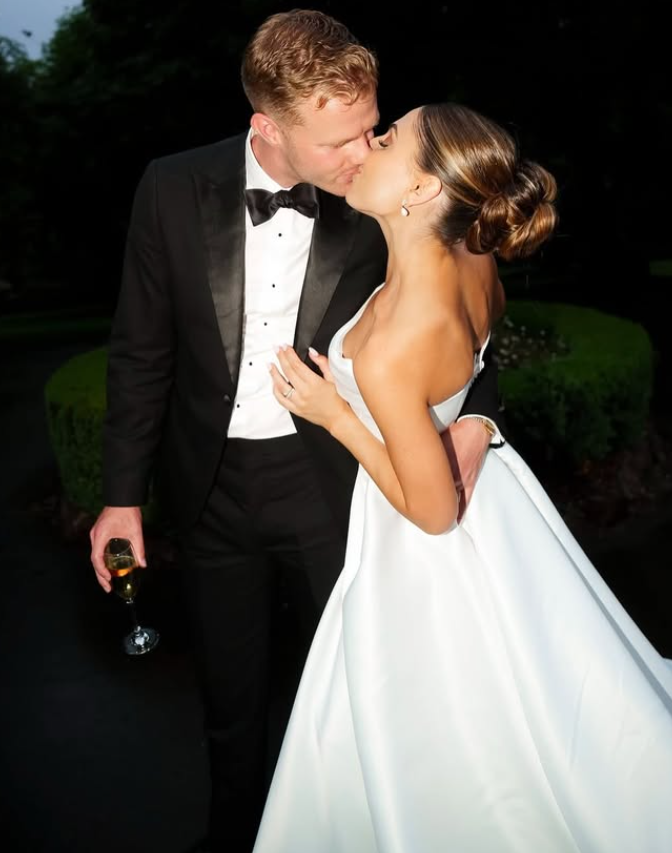 Pretty Ball Gown Strapless White Satin Long Sweep Wedding Dress with Slit DP1649