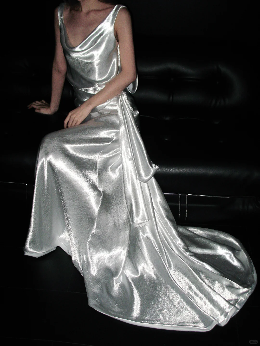 Classic White A Line Strapless Satin Simple Open Back Long Wedding Dress DP4408