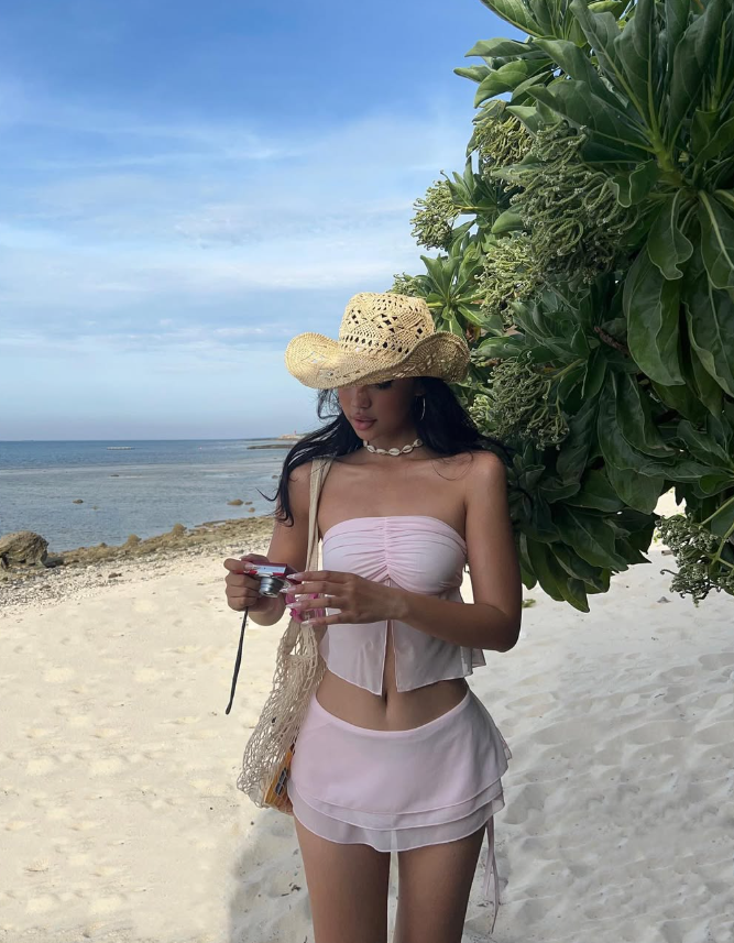 Sexy Two Piece A Line Strapless Light Pink Tulle Mini Homecoming Dress Cocktail Dress DP3293