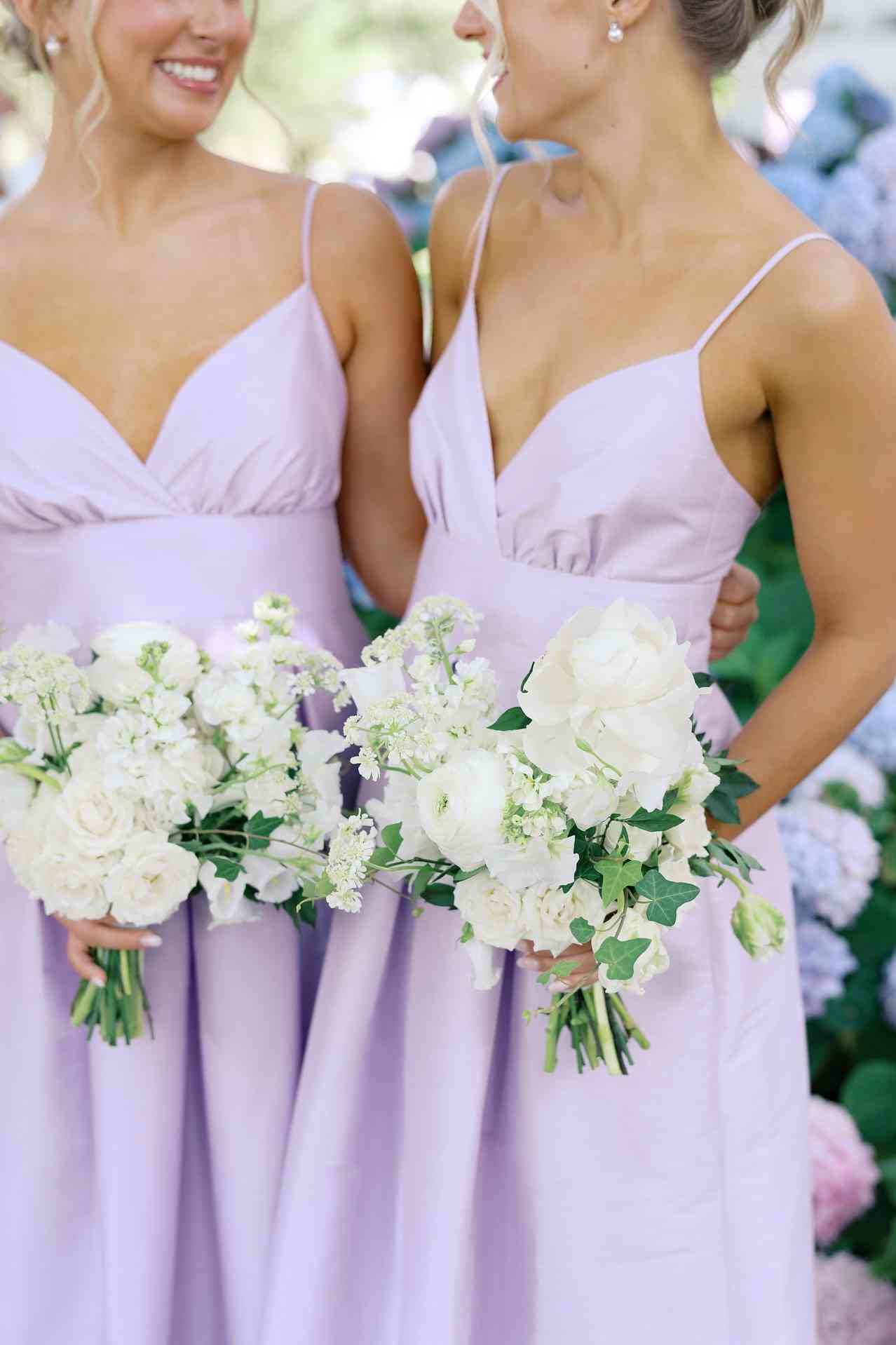 V-neck Lilac Ruched A-line Bridesmaid Dress DP5874
