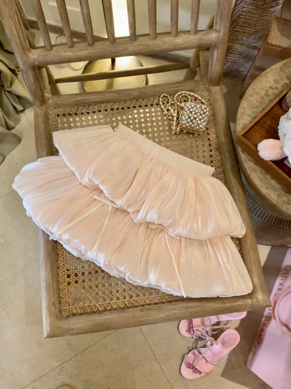 Sweety Two Piece A Line Strapless Light Pink Satin Short Prom Dress Homecoming Dress DP5458