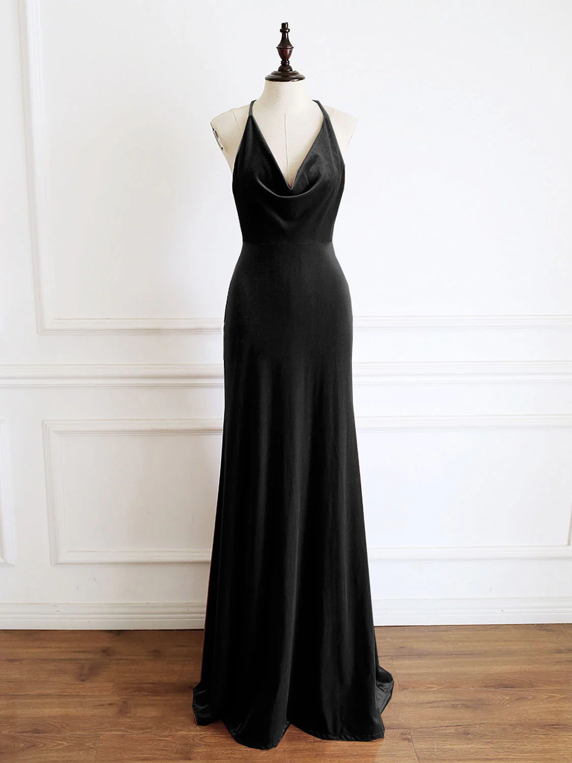 Unique Green Velvet Long Prom Dress Formal Evening Dress DP060