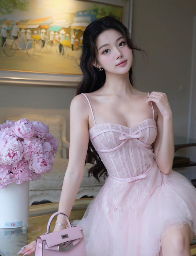 Pink Princess A Line Spaghetti Straps Lace Tulle Short Homecoming Dress Cocktail Dress DP3942