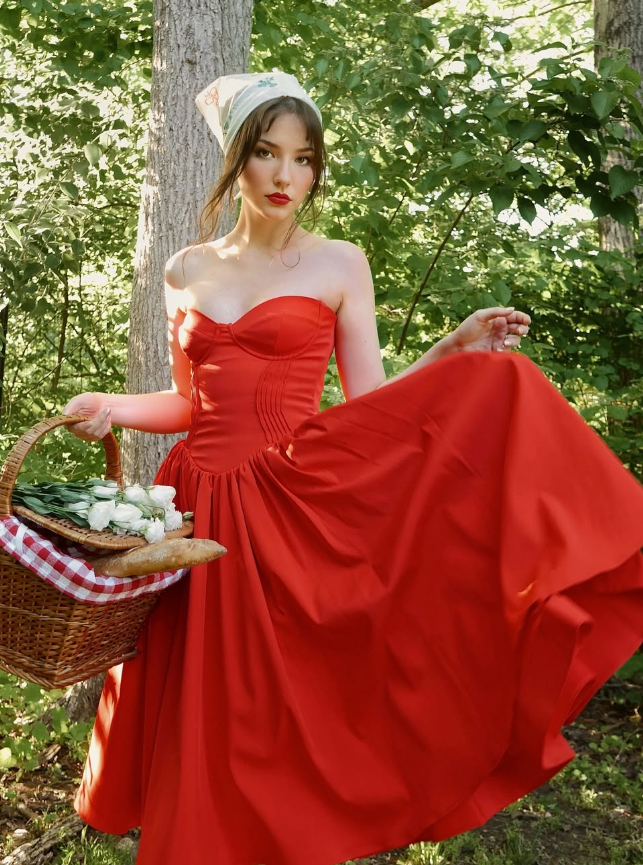 Charming Red A Line Sweetheart Neck Satin Prom Dress Date Formal Dress DP3389