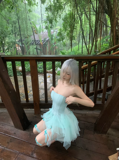 Mint Green A Line Strapless Tulle Satin Short Homecoming Dress Outfits DP3843