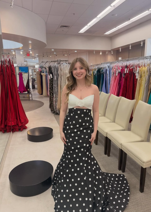 Classic Polka Dot Mermaid Sweetheart Neck Satin Long Prom Dress Evening Dress DP5947