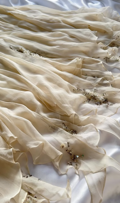 Vintage Pretty A Line Straps Beaded Ivory Ruffle Chiffon Homecoming Dress Outfits DP5132