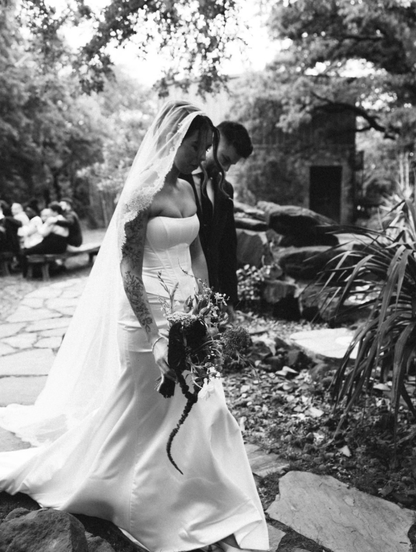 Beautiful Sheath Strapless Corset White Satin Long Train Wedding Dress DP6080