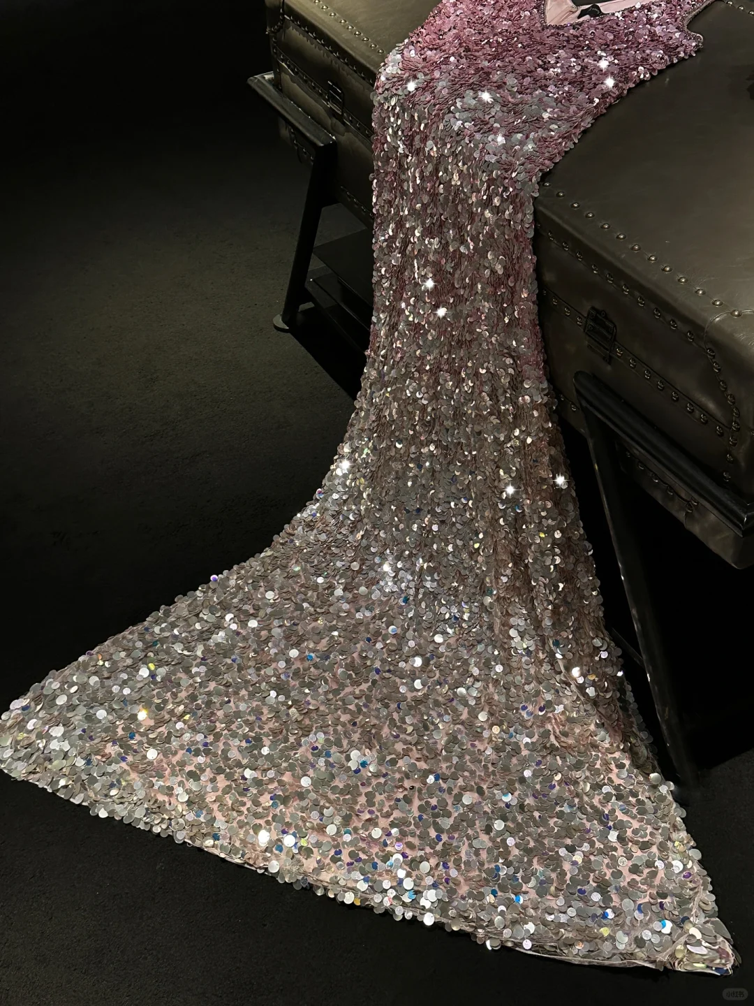 Stunning A Line V Neck Pink Silver Sequin Long Prom Dress Graduation Prom Dress DP2038