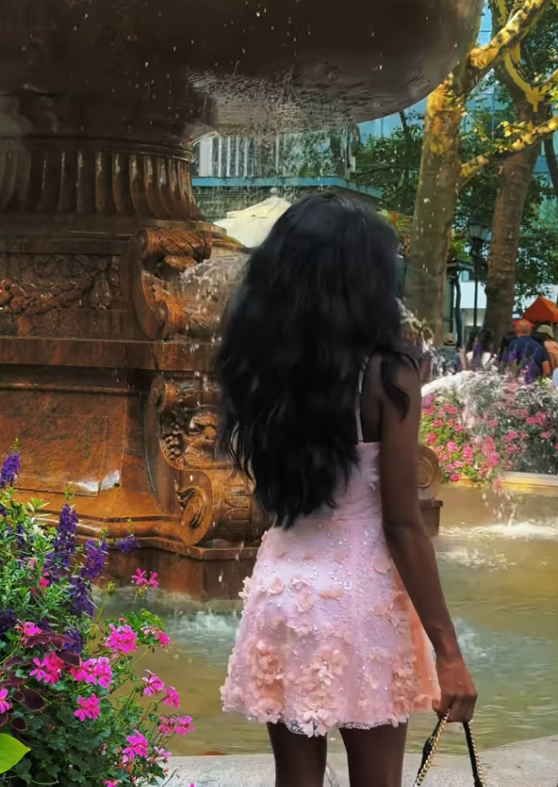 Cute Pink A Line Spaghetti Strap Floral Beaded Tulle Short Homecoming Dress DP4376