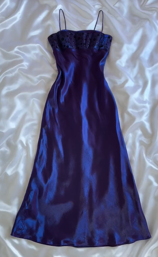 Chic Purple Satin A Line Long Prom Dress Formal Evening Dress DP662