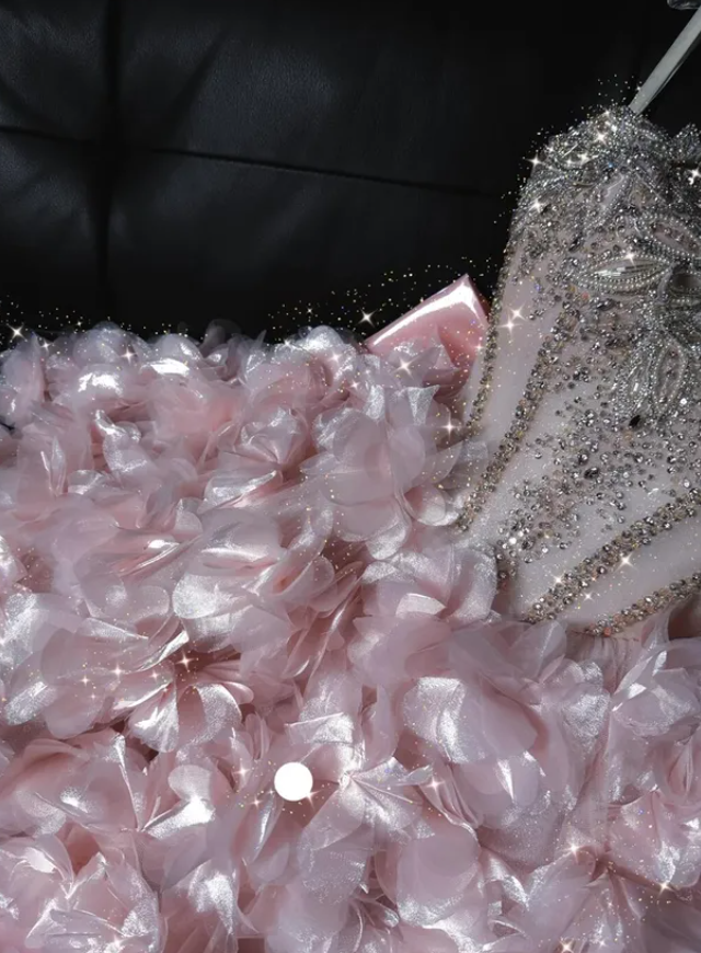 Sweety Pink Bow A Line Sweetheart Neck Exquisite Rhinestone Sequin Satin Short Homecoming Dress DP4640
