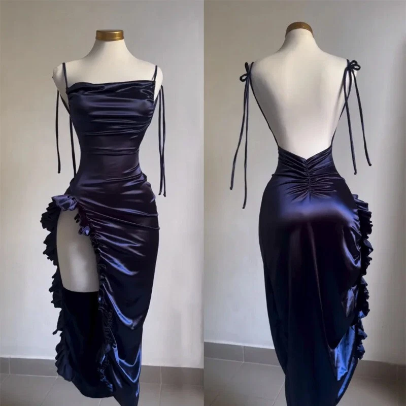 Sexy Ruffles Slit Prom Dress Party Dress DP182