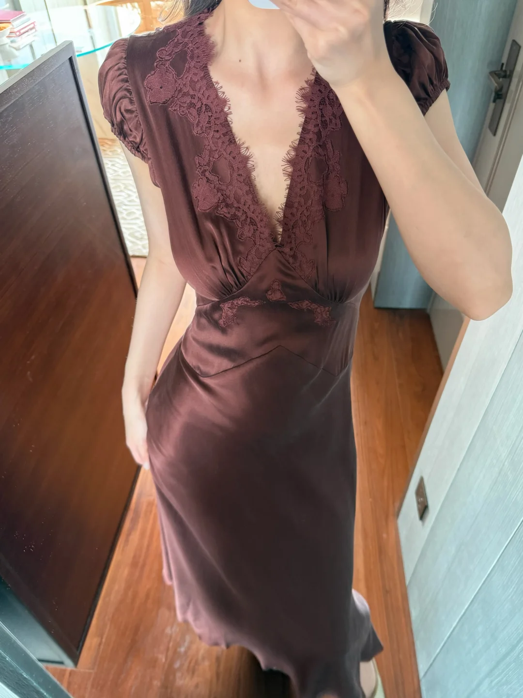 Classic Simple Brown Satin Prom Dress Evening Dress DP5170