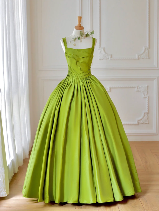 The Wizard of Oz A Line Strap Beaded Layered Satin Long Party Dress Evening Dress DP2595