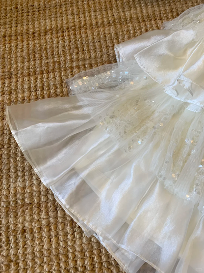 Shiny Rhinestone A Line Halter Layered Tulle Short Prom Dress Homecoming Dress DP5452